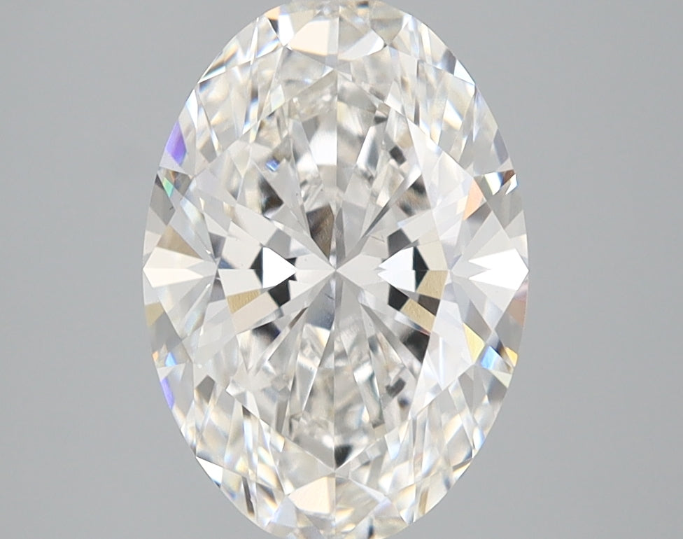 2.51 Carat Oval Lab Diamond with  Cut Diamond in 14KT  view 1
