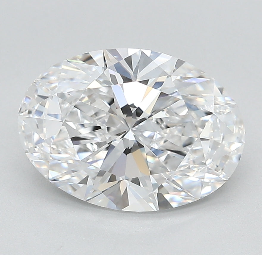 2.56 Carat Oval Lab Diamond with  Cut Diamond in 14KT  view 1
