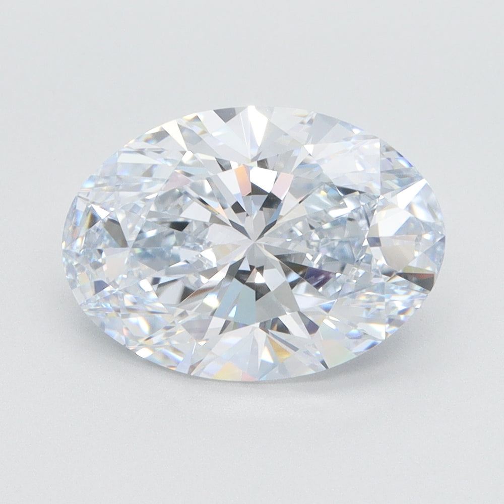 3.36 Carat Oval Lab Diamond with  Cut Diamond in 14KT  view 1
