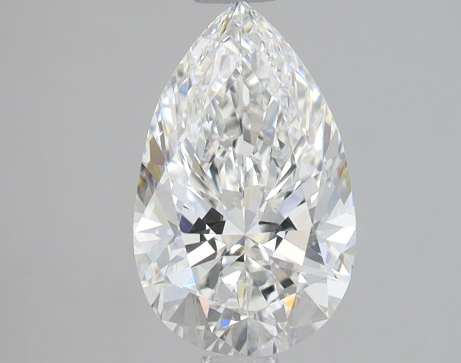 1.52 Carat Pear Lab Diamond with  Cut Diamond in 14KT  view 1
