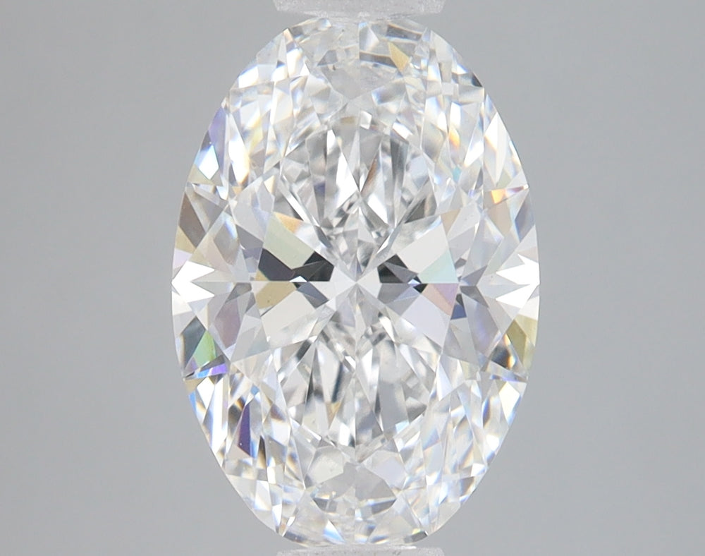 3.0 Carat Oval Lab Diamond with  Cut Diamond in 14KT  view 1
