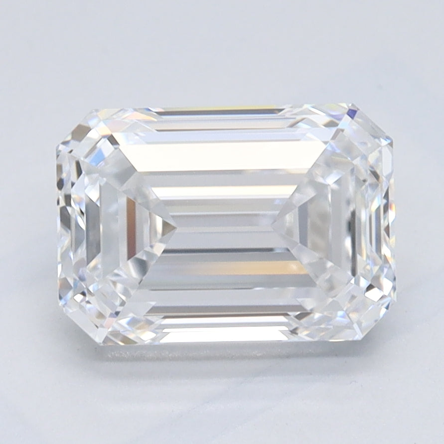 1.8 Carat Emerald Lab Diamond with  Cut Diamond in 14KT  view 1
