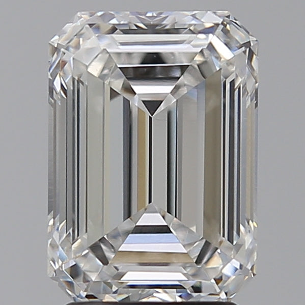 3.0 Carat Emerald Lab Diamond with  Cut Diamond in 14KT  view 1
