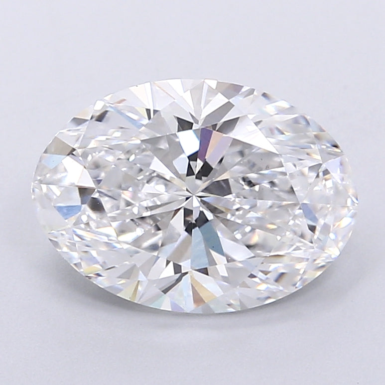 3.07 Carat Oval Lab Diamond with  Cut Diamond in 14KT  view 1
