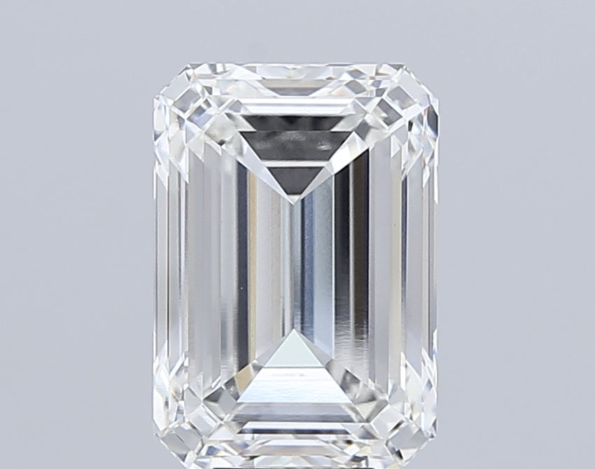 10.05 Carat Emerald Lab Diamond with  Cut Diamond in 14KT  view 1

