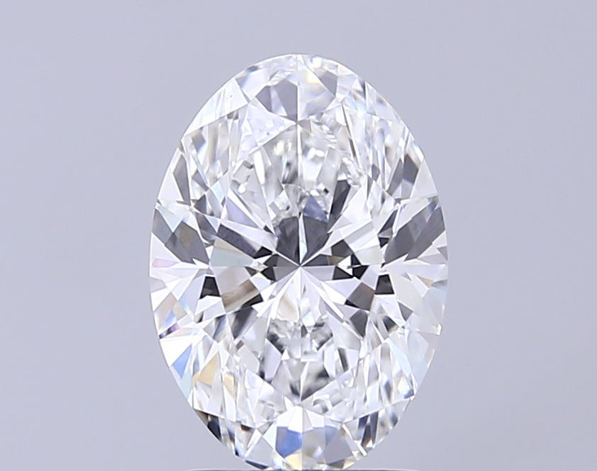 2.45 Carat Oval Lab Diamond with  Cut Diamond in 14KT  view 1
