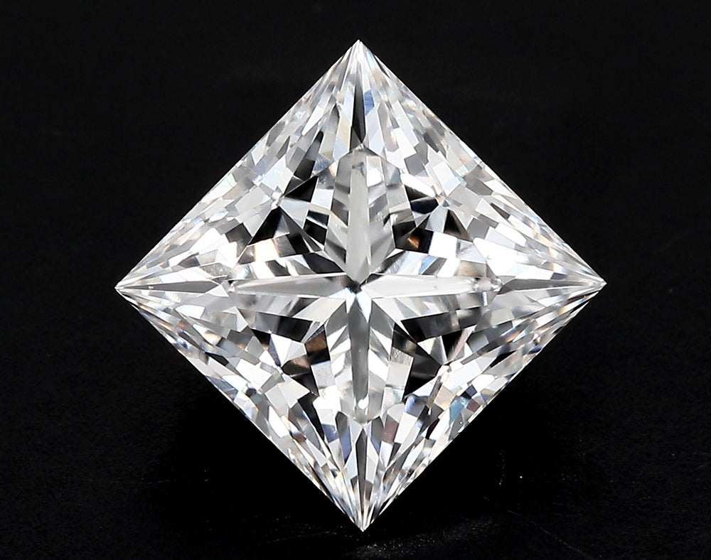 1.85 Carat Princess Lab Diamond with  Cut Diamond in 14KT  view 1

