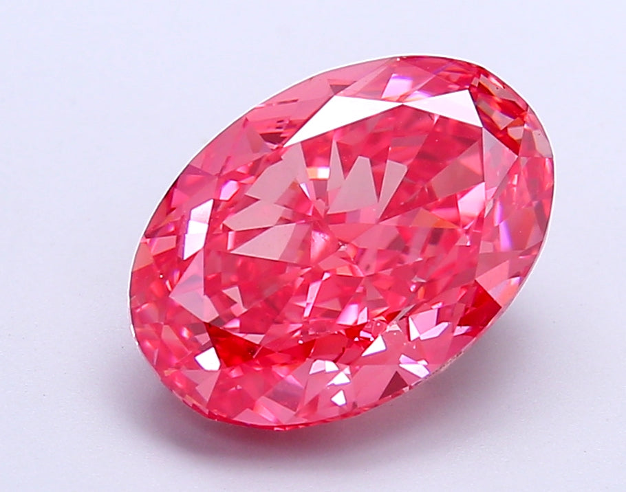 4.28 Carat Oval Lab Diamond with  Cut Diamond in 14KT  view 1
