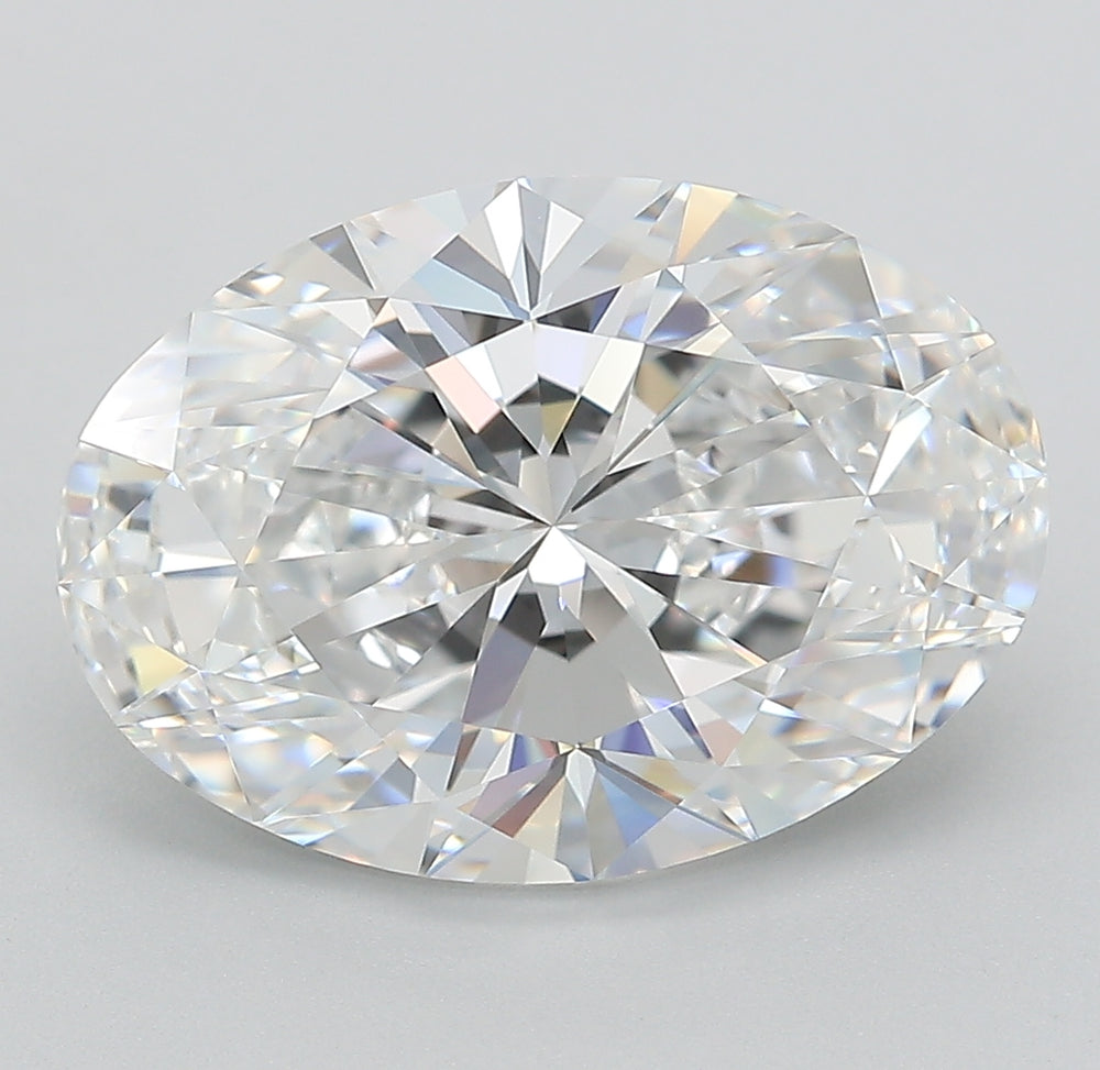 5.21 Carat Oval Lab Diamond with  Cut Diamond in 14KT  view 1
