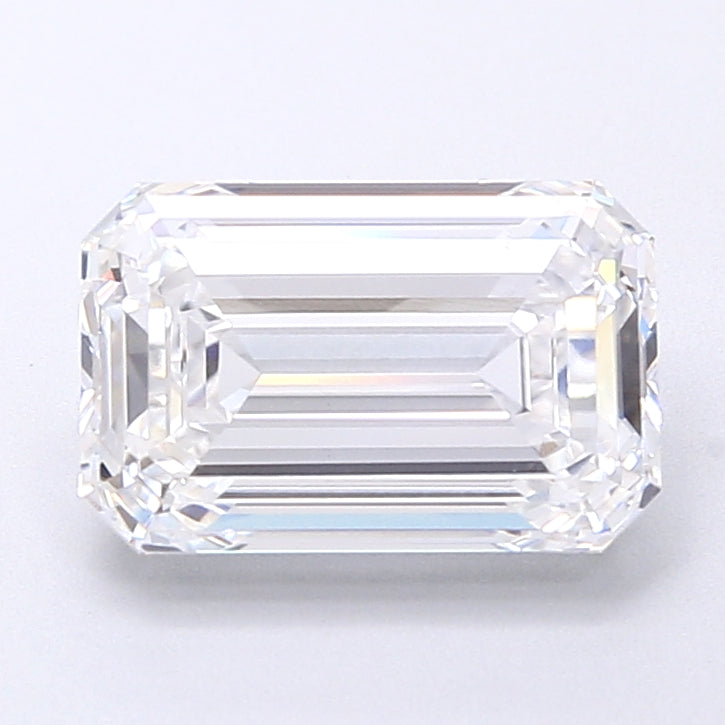 3.01 Carat Emerald Lab Diamond with  Cut Diamond in 14KT  view 1
