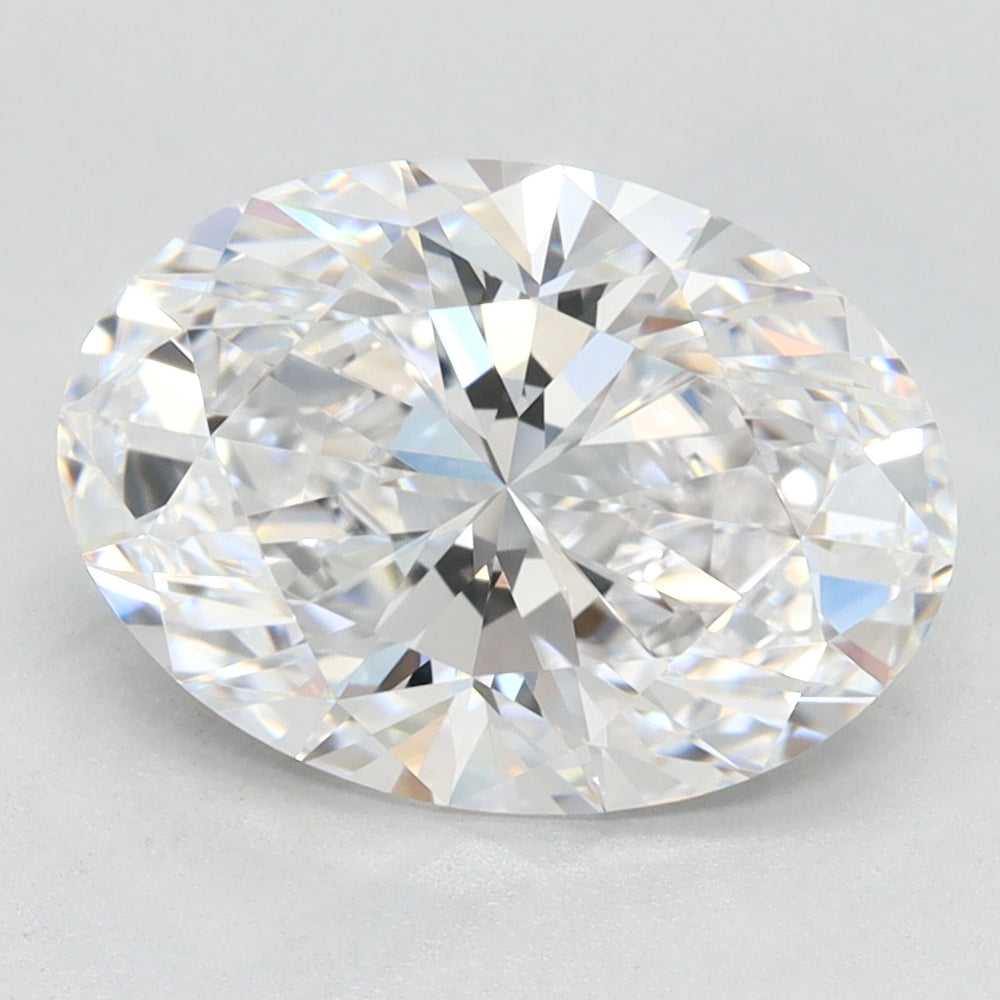 2.63 Carat Oval Lab Diamond with  Cut Diamond in 14KT  view 1
