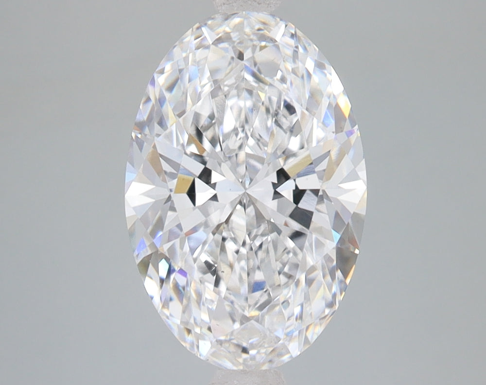 3.09 Carat Oval Lab Diamond with  Cut Diamond in 14KT  view 1
