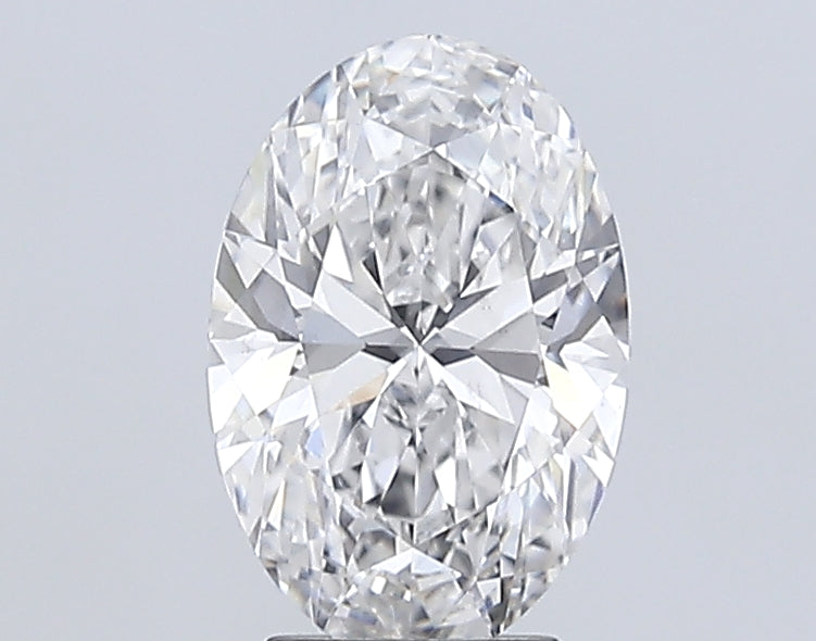 3.59 Carat Oval Lab Diamond with  Cut Diamond in 14KT  view 1
