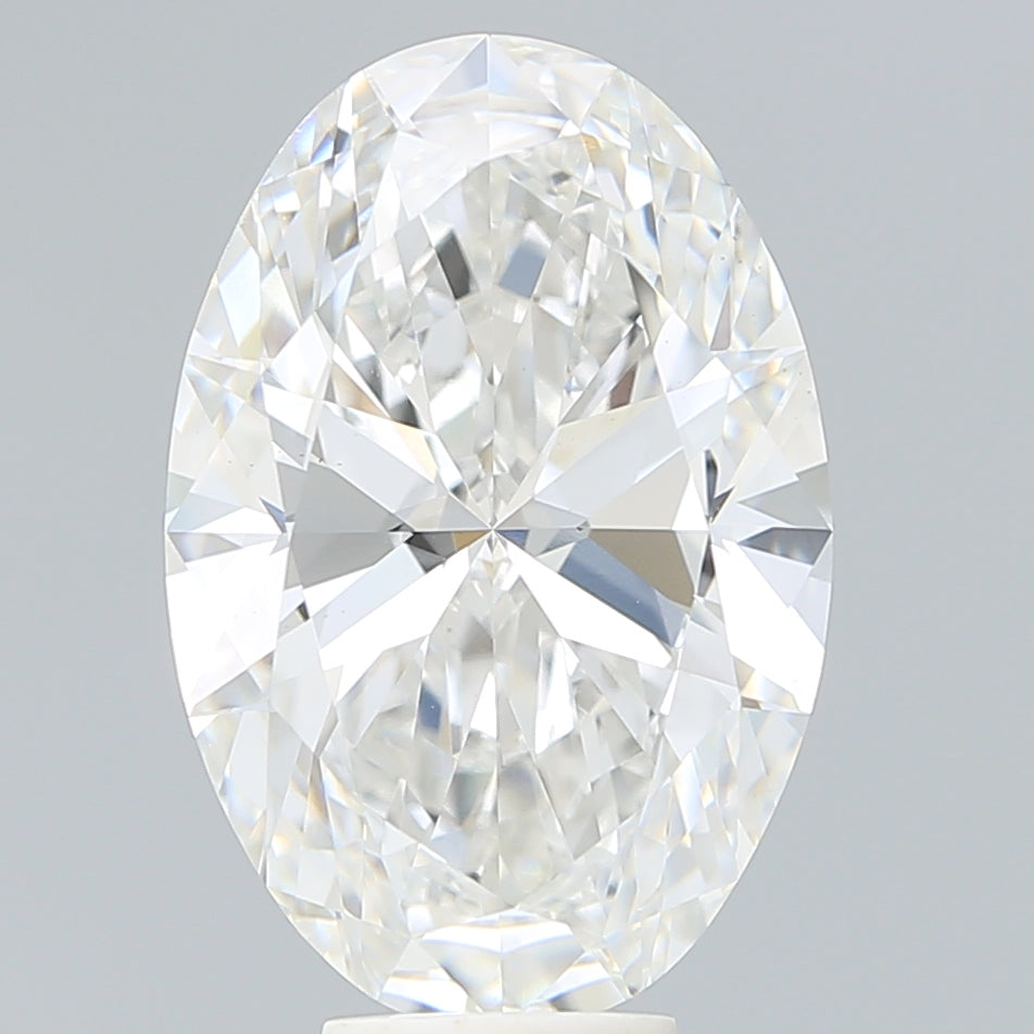 7.53 Carat Oval Lab Diamond with  Cut Diamond in 14KT  view 1
