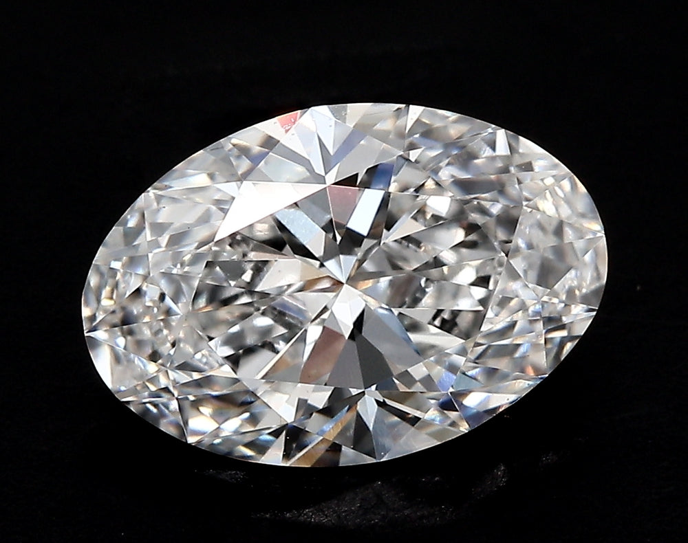 1.93 Carat Oval Lab Diamond with  Cut Diamond in 14KT  view 1
