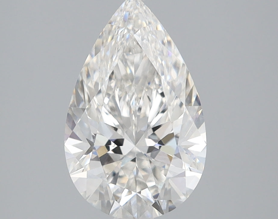 1.61 Carat Pear Lab Diamond with  Cut Diamond in 14KT  view 1
