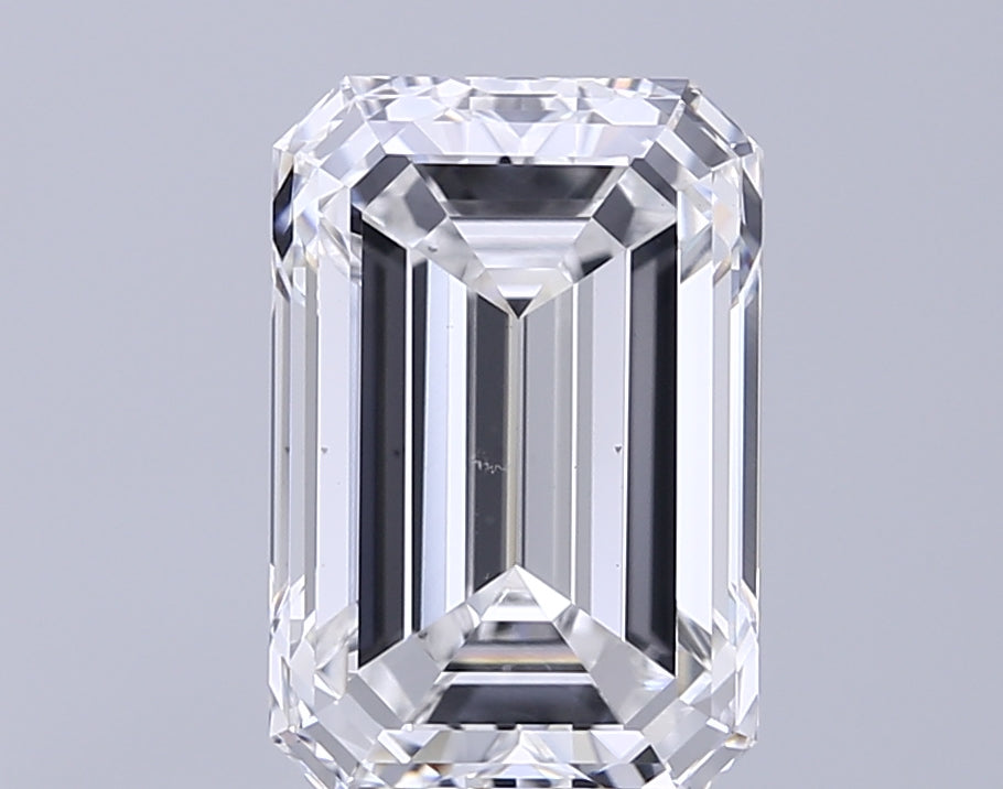 4.71 Carat Emerald Lab Diamond with  Cut Diamond in 14KT  view 1

