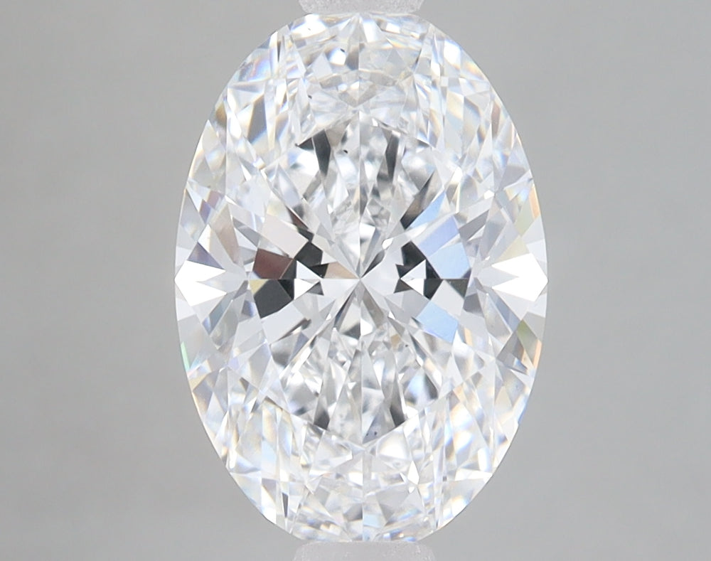2.7 Carat Oval Lab Diamond with  Cut Diamond in 14KT  view 1
