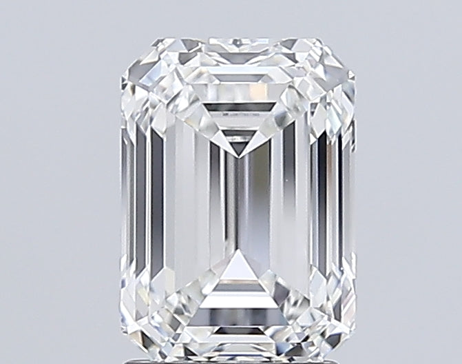 2.56 Carat Emerald Lab Diamond with  Cut Diamond in 14KT  view 1
