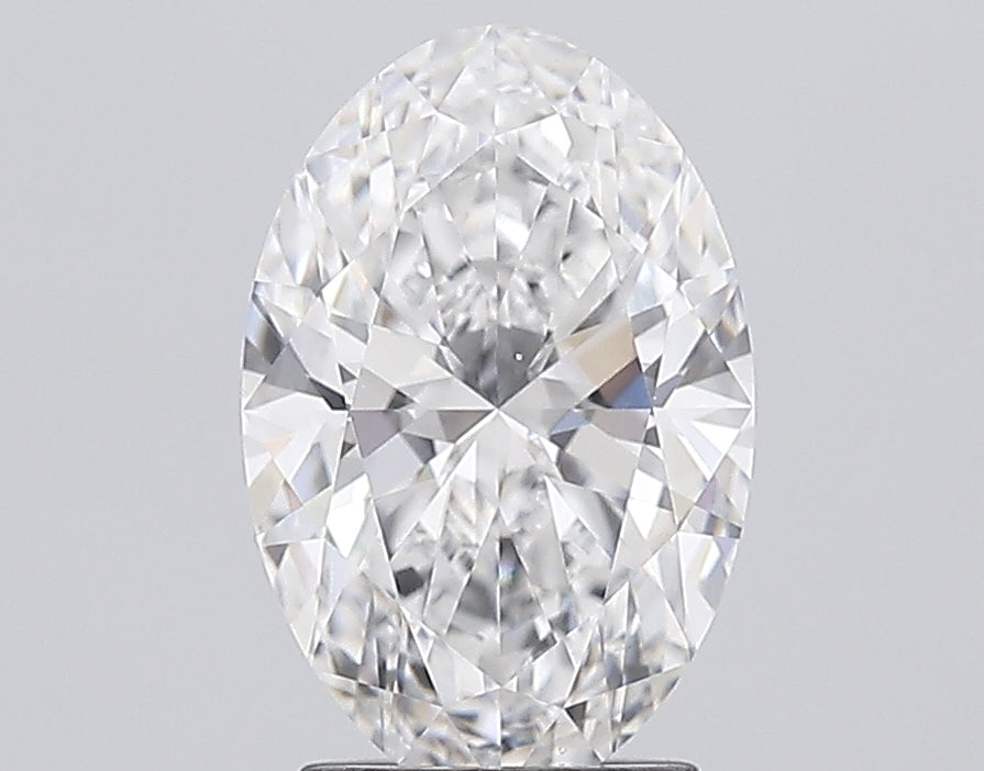 2.58 Carat Oval Lab Diamond with  Cut Diamond in 14KT  view 1
