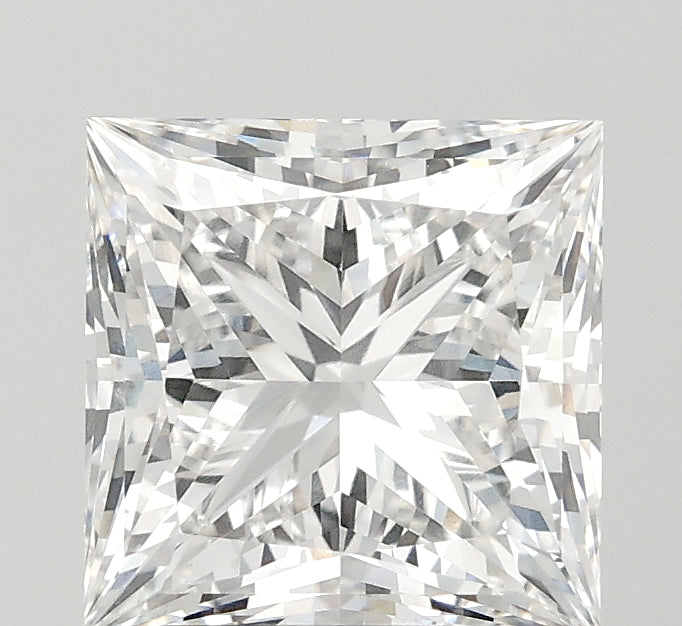 3.64 Carat Princess Lab Diamond with  Cut Diamond in 14KT  view 1
