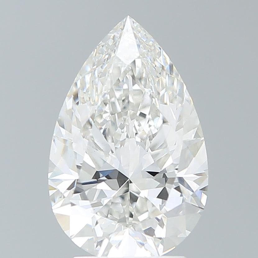 3.29 Carat Pear Lab Diamond with  Cut Diamond in 14KT  view 1
