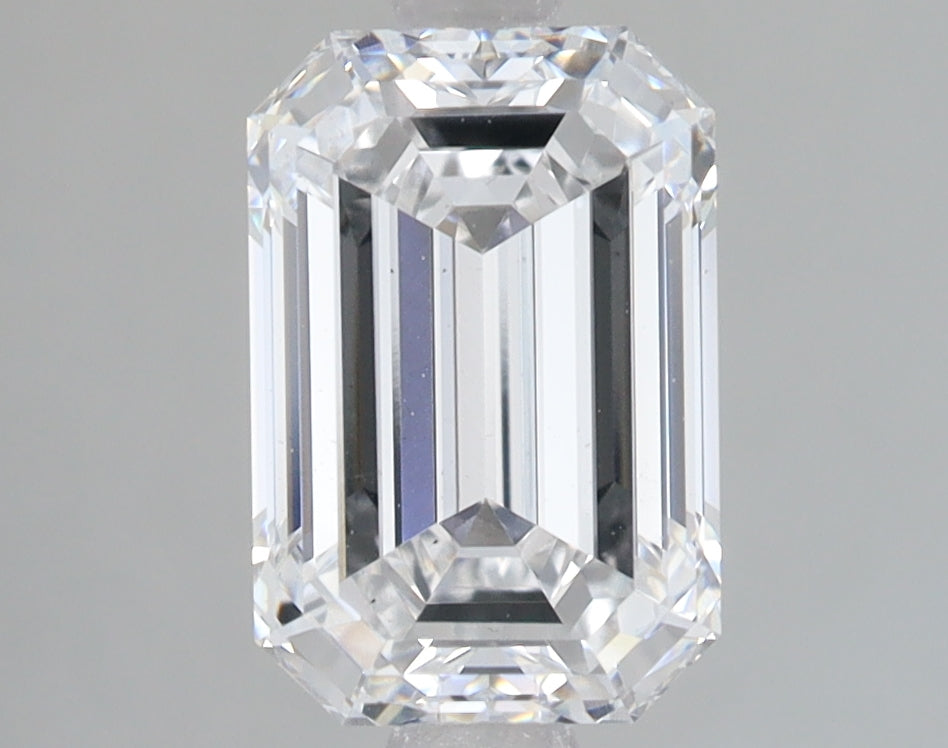 2.04 Carat Emerald Lab Diamond with  Cut Diamond in 14KT  view 1
