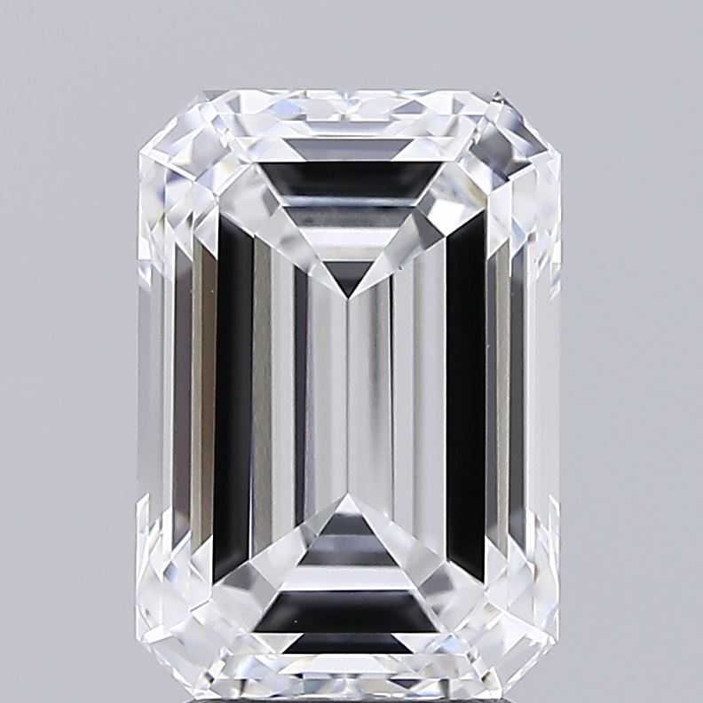 0.51 Carat Emerald Lab Diamond with  Cut Diamond in 14KT  view 1
