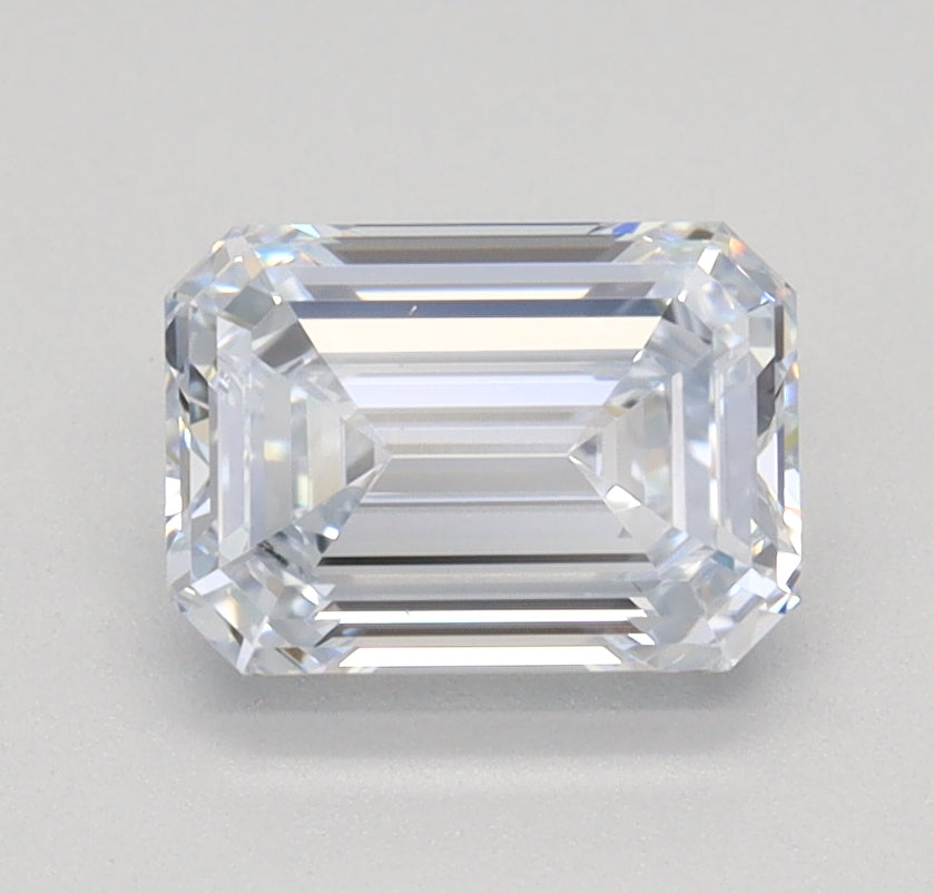 1.0 Carat Emerald Lab Diamond with  Cut Diamond in 14KT  view 1
