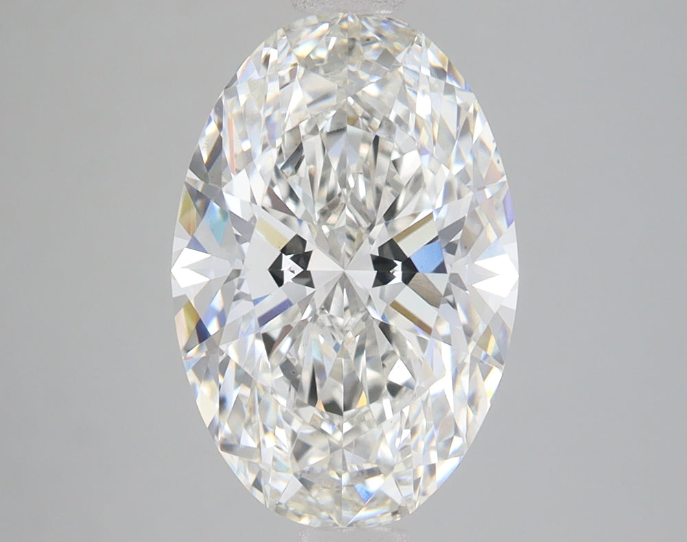 3.71 Carat Oval Lab Diamond with  Cut Diamond in 14KT  view 1
