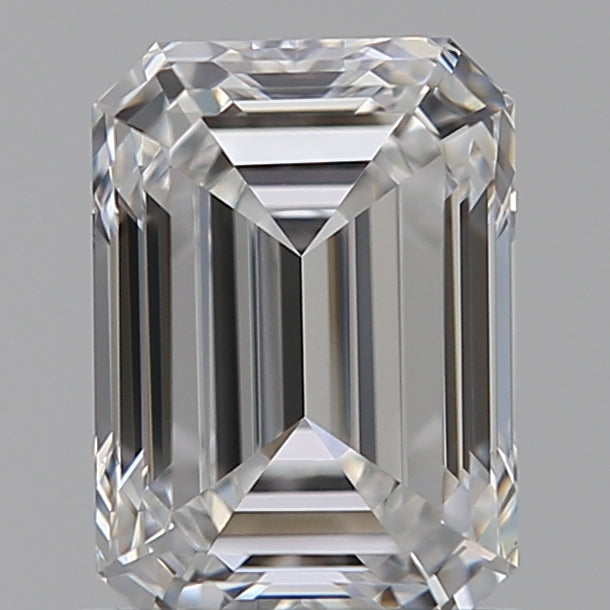 1.11 Carat Emerald Lab Diamond with  Cut Diamond in 14KT  view 1
