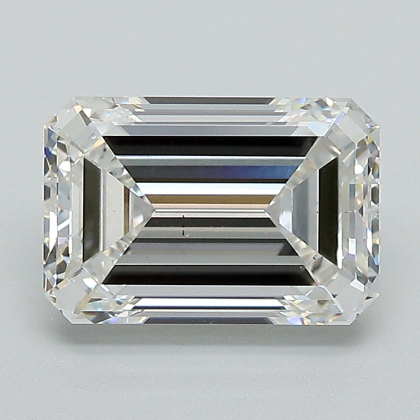 2.6 Carat Emerald Lab Diamond with  Cut Diamond in 14KT  view 1
