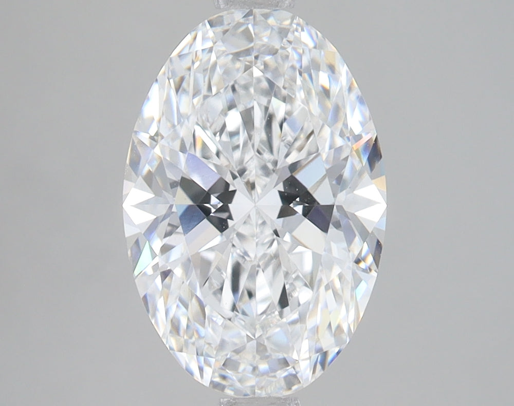 3.0 Carat Oval Lab Diamond with  Cut Diamond in 14KT  view 1
