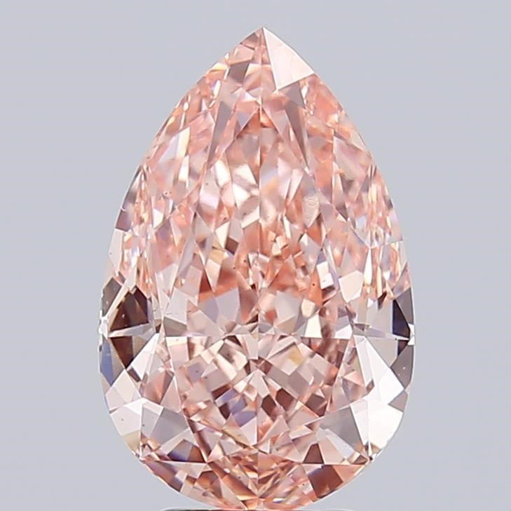 5.07 Carat Pear Lab Diamond with  Cut Diamond in 14KT  view 1
