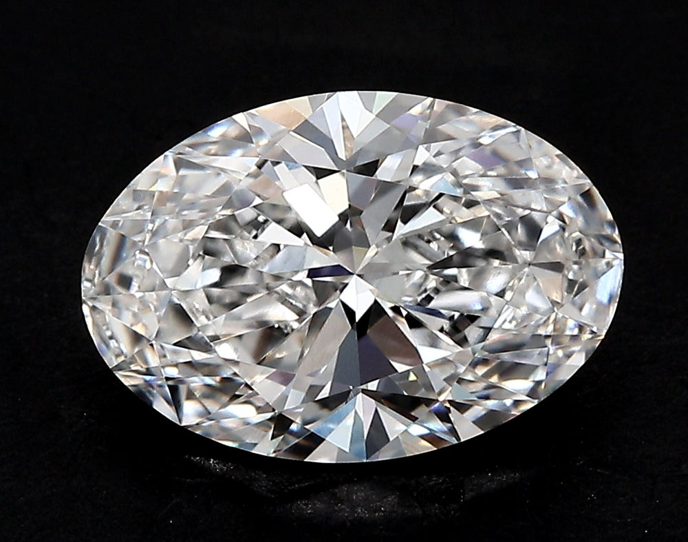 3.2 Carat Oval Lab Diamond with  Cut Diamond in 14KT  view 1
