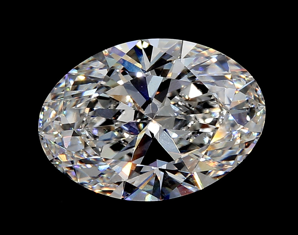 3.22 Carat Oval Lab Diamond with  Cut Diamond in 14KT  view 1

