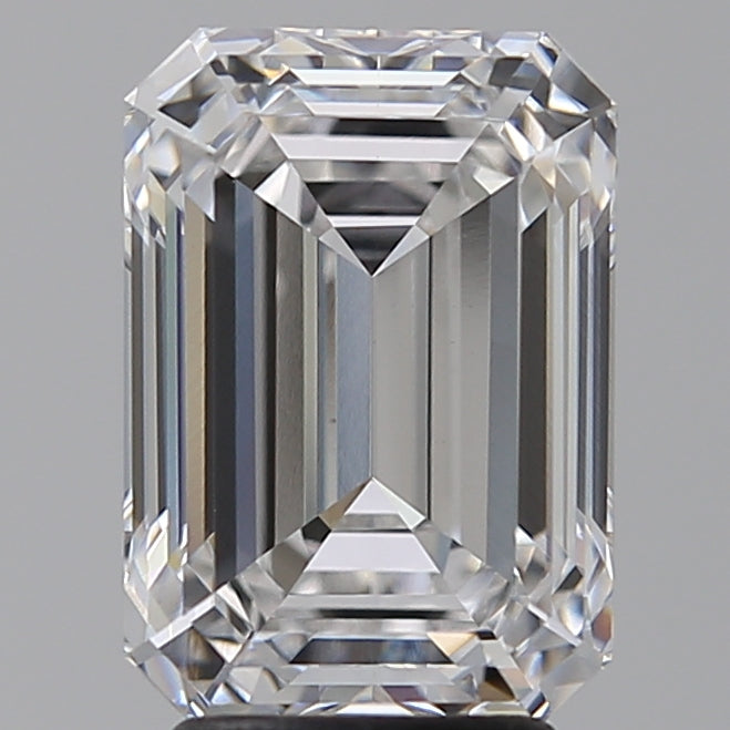 4.08 Carat Emerald Lab Diamond with  Cut Diamond in 14KT  view 1
