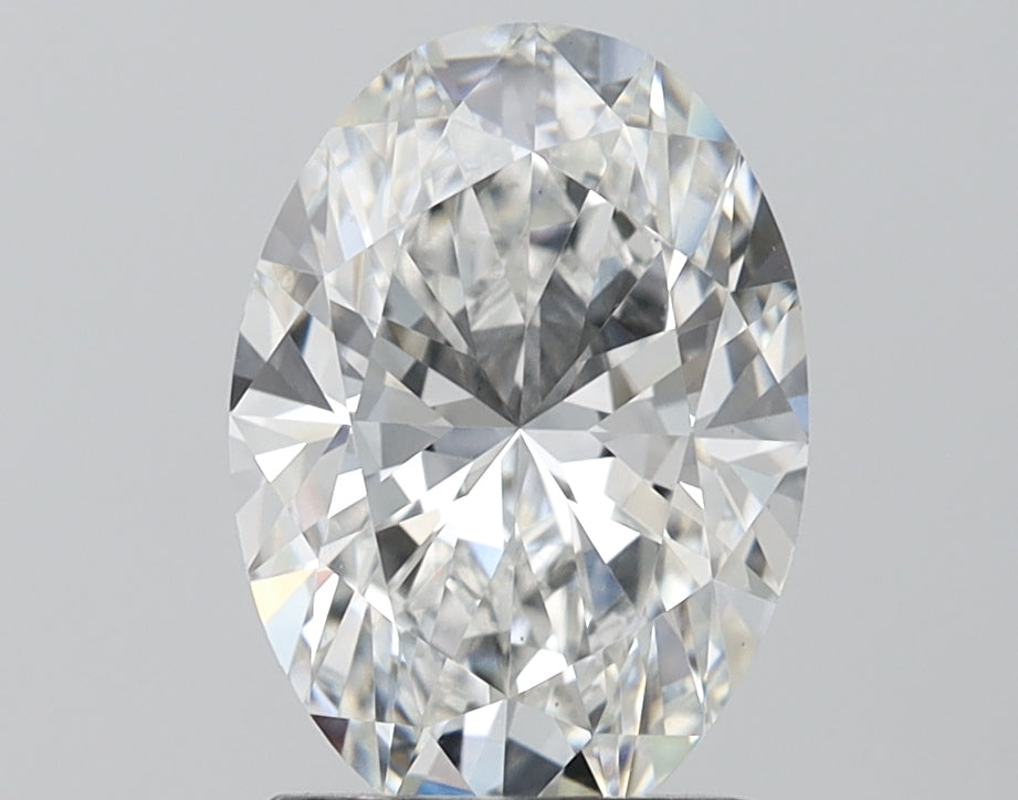 2.5 Carat Oval Lab Diamond with  Cut Diamond in 14KT  view 1
