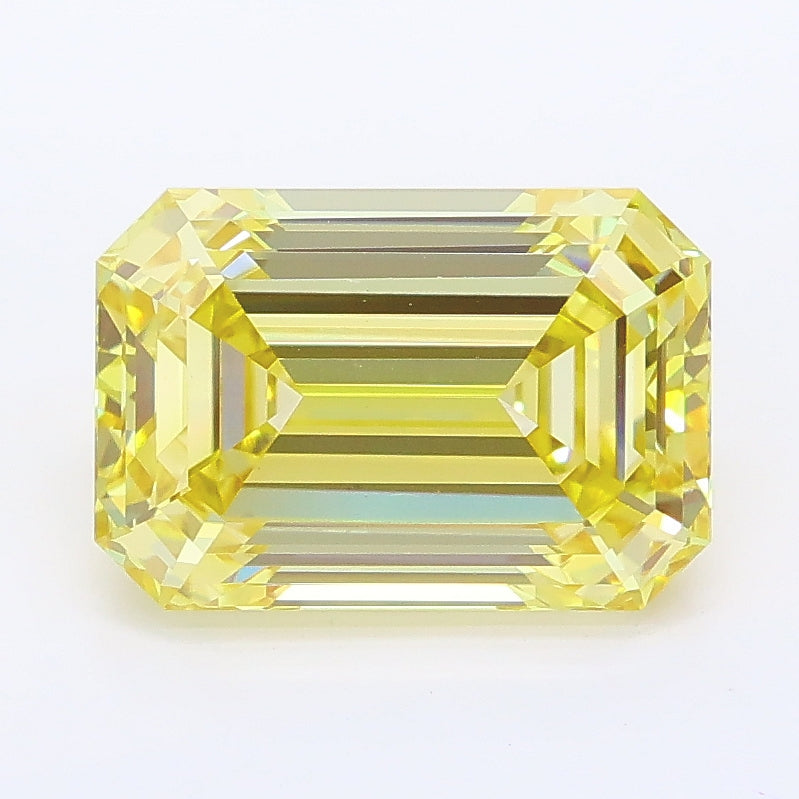 3.02 Carat Emerald Lab Diamond with  Cut Diamond in 14KT  view 1

