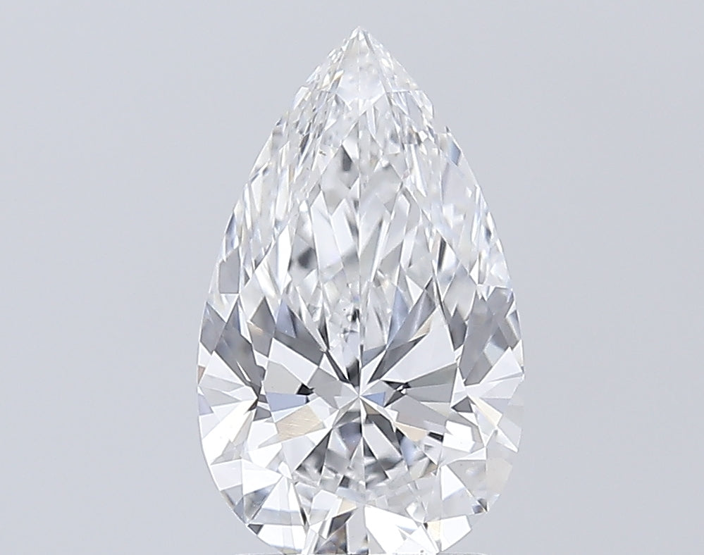 2.29 Carat Pear Lab Diamond with  Cut Diamond in 14KT  view 1
