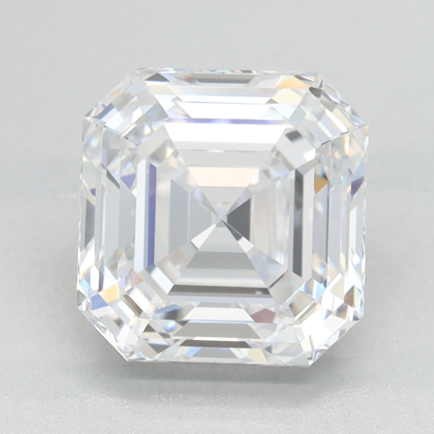 2.03 Carat Asscher Lab Diamond with  Cut Diamond in 14KT  view 1
