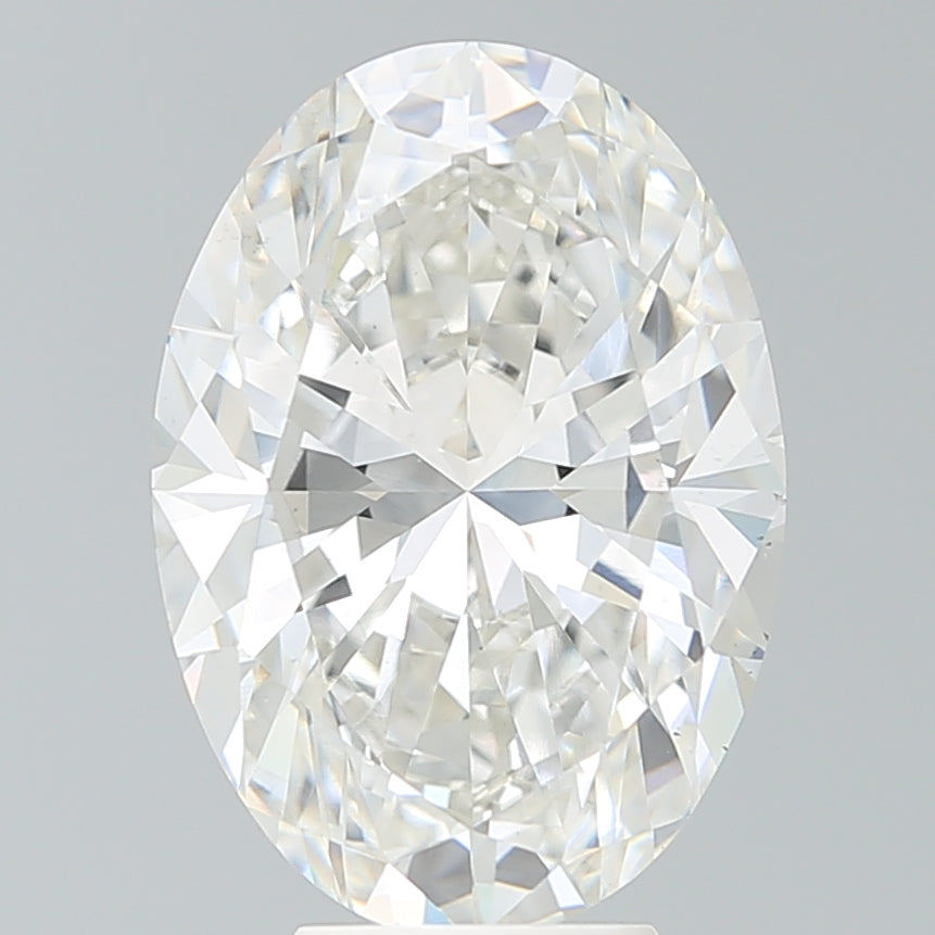 6.35 Carat Oval Lab Diamond with  Cut Diamond in 14KT  view 1
