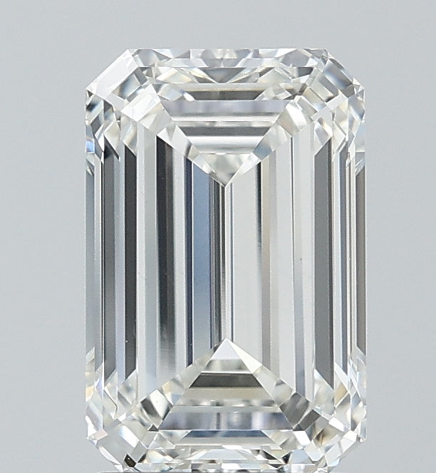 2.58 Carat Emerald Lab Diamond with  Cut Diamond in 14KT  view 1
