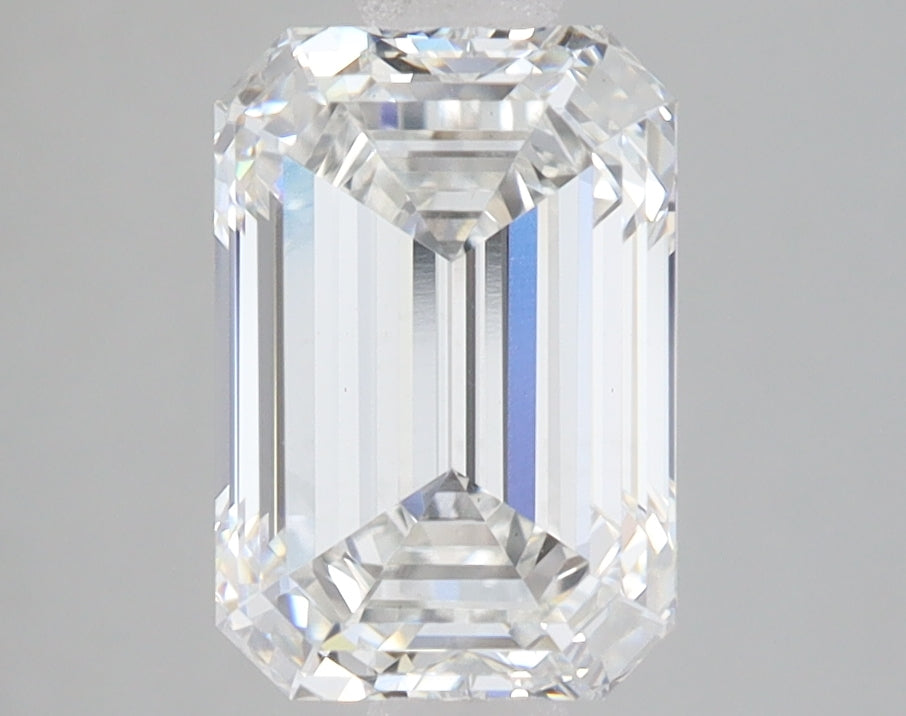 2.57 Carat Emerald Lab Diamond with  Cut Diamond in 14KT  view 1
