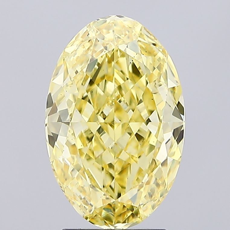 3.21 Carat Oval Lab Diamond with  Cut Diamond in 14KT  view 1
