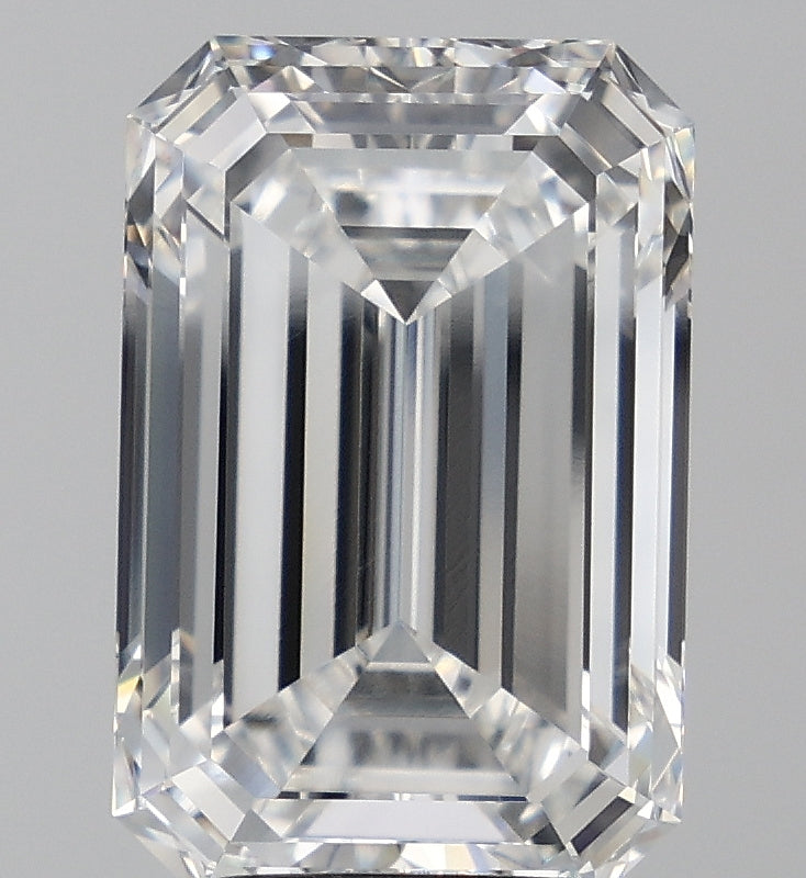 8.52 Carat Emerald Lab Diamond with  Cut Diamond in 14KT  view 1
