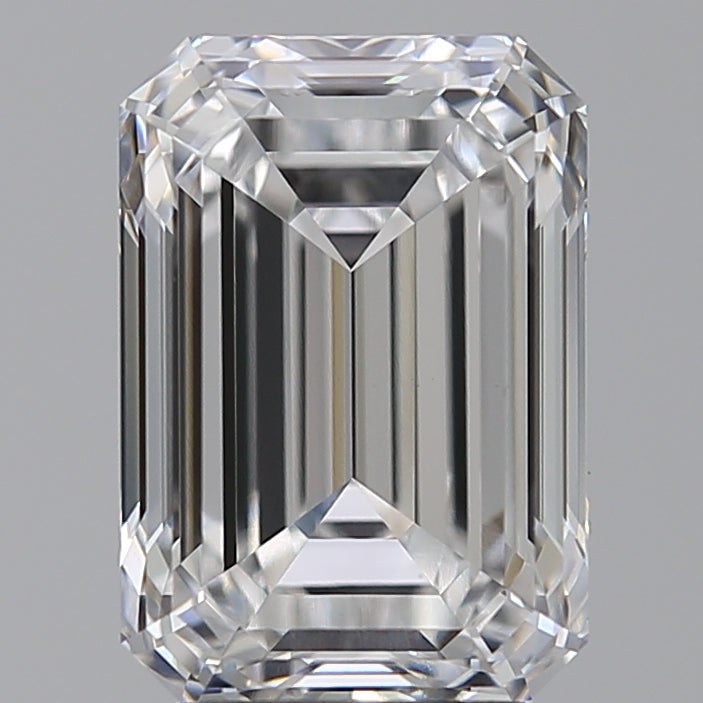 3.59 Carat Emerald Lab Diamond with  Cut Diamond in 14KT  view 1
