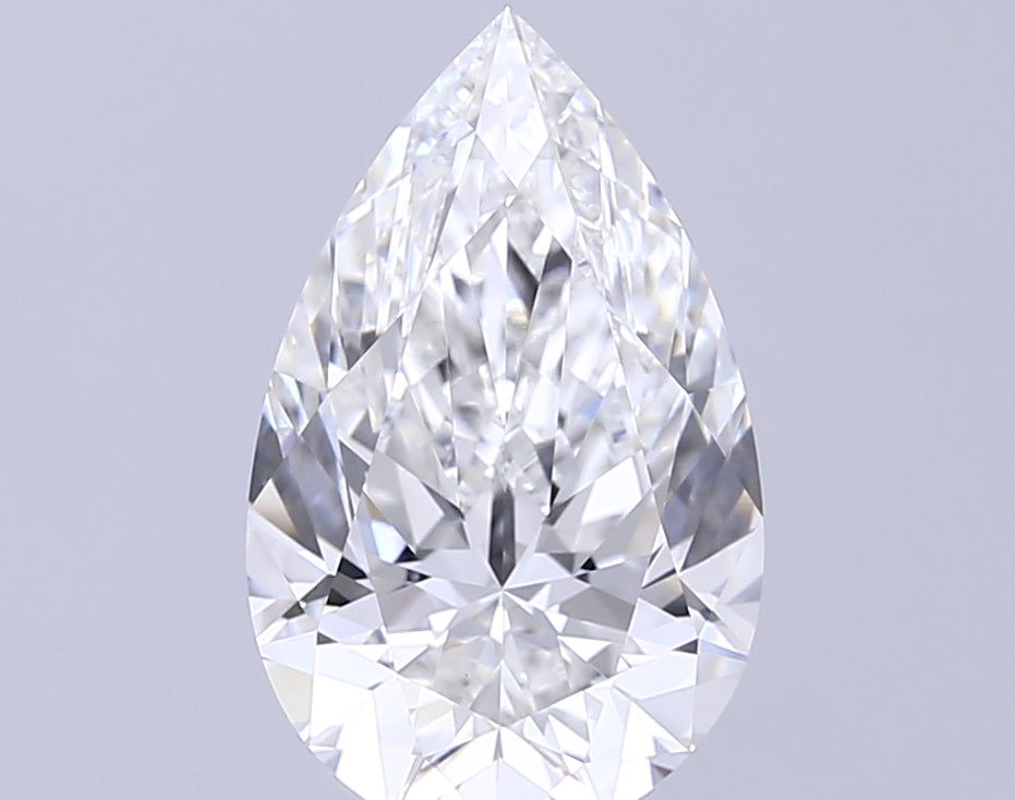 3.6 Carat Pear Lab Diamond with  Cut Diamond in 14KT  view 1
