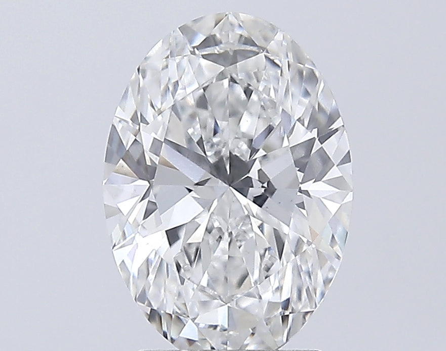 2.6 Carat Oval Lab Diamond with  Cut Diamond in 14KT  view 1
