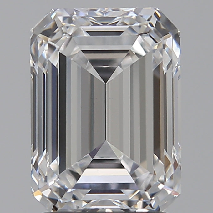 2.51 Carat Emerald Lab Diamond with  Cut Diamond in 14KT  view 1

